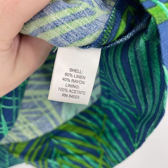 Banana Republic Women’s Tropical Green Blue Vacation Linen Blend Skirt Size 6 - Picture 8 of 9